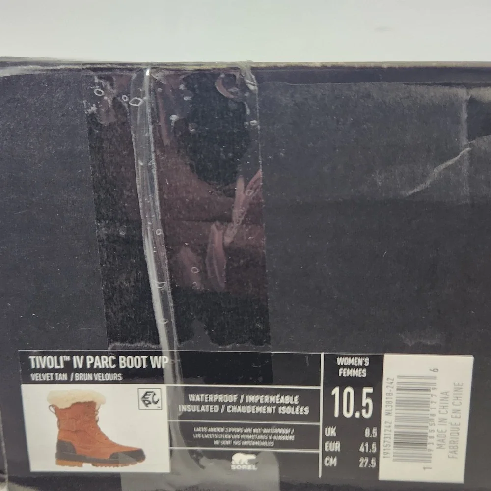 Sorel Tivoli IV Parc Boot Women Size 10.5 Velvet Tan Waterproof Insulated Boot